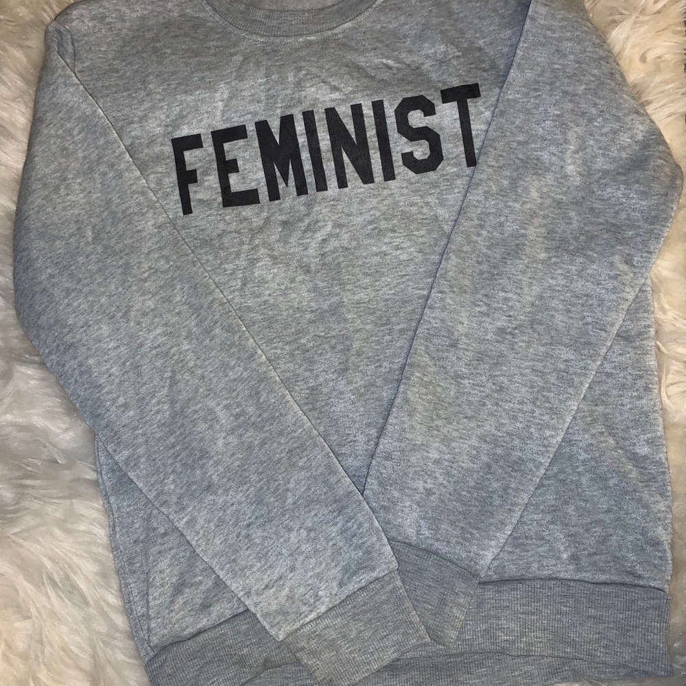 Feminist Gray Pullover Sweater